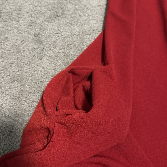 Susan Graver Passport Women 2X Cardigan Open Front 3/4 Sleeve Stretch Red - Picture 3 of 7